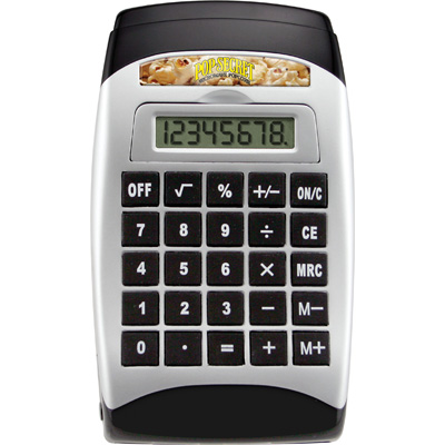 Desktop Calculator with Tape Dispenser and Note Pad